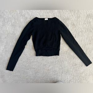 Wilfred Aritzia Ribbed Cut-Out Sweater in Black